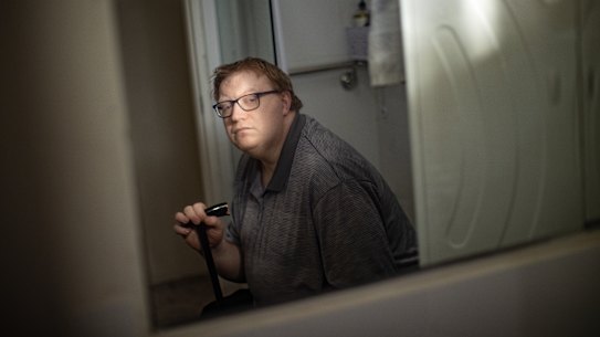 Marcus Barlow, in a photo taken in 2025 before the stimulator was removed.