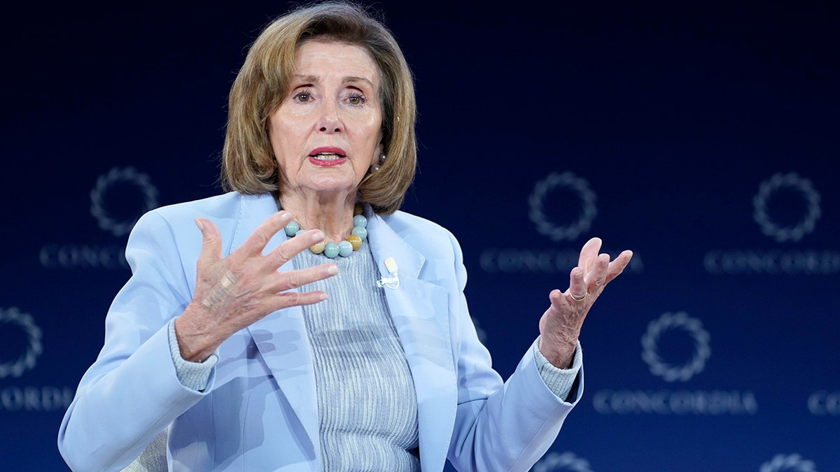 Nancy Pelosi speaks in New York City
