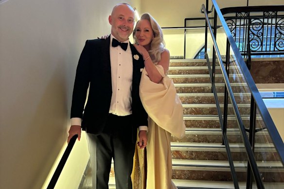 Adam Spence and his wife Annalouise at the luxury Capella Sydney.