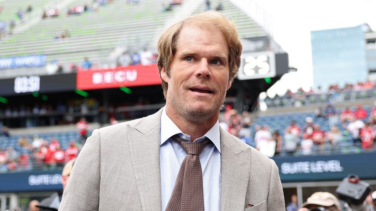 Broadcaster Greg Olsen looking on at Lumen Field in Seattle