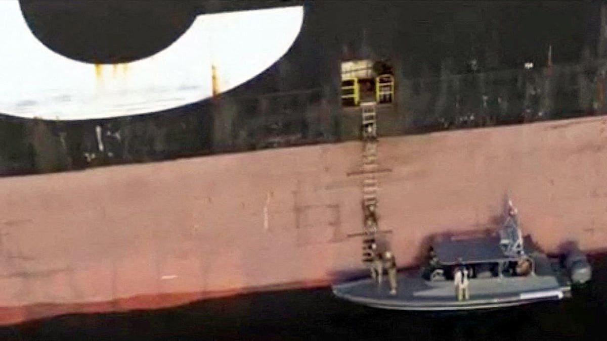 Soldiers boarding container ships MSC Francesca and Epaminondas in the Strait of Hormuz