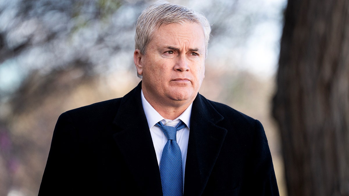 Rep. James Comer leaving a meeting at the Capitol Hill Club