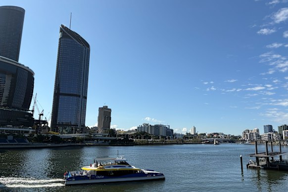 The woman went into the river near the South Brisbane CityCat terminal, before being found 12 hours later in Bowen Hills.