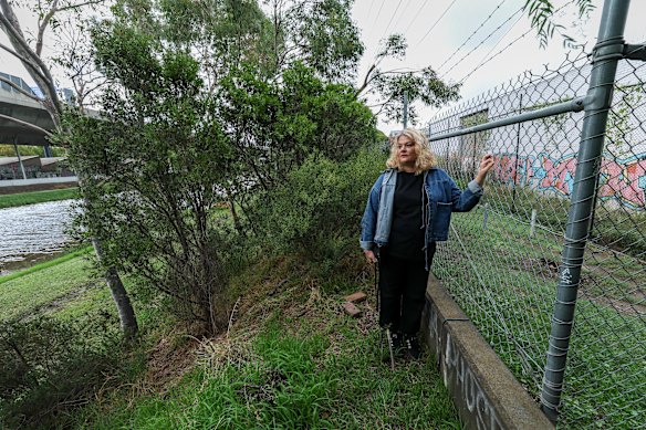 Kensington resident Emma Baker near one of the proposed green space sites. 