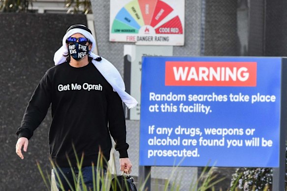 Richard Pusey is released from Metropolitan Remand Centre in 2021.