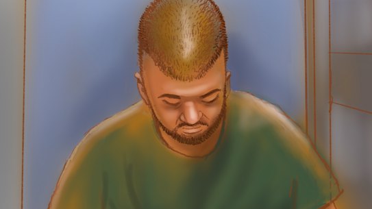 Naveed Akram appeared in the Downing Centre Local Court on Tuesday via videolink with a freshly shaved head in a small grey and blue metal room.