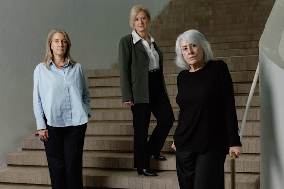 The trio who uncovered the alleged frauds of Annalouise Spence: Katy Lloyd Jones (left), Marnie Edwards and Judith Neilson (right).