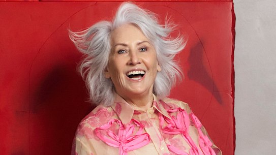 Lee Mathews “Clementine” shirt and “Tabi” pants. Stele sculpture by Liu Jianhua.