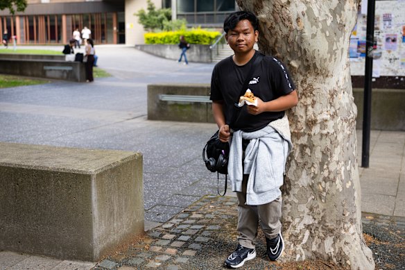 Erbin Bandong says that parking on campus is prohibitively expensive.