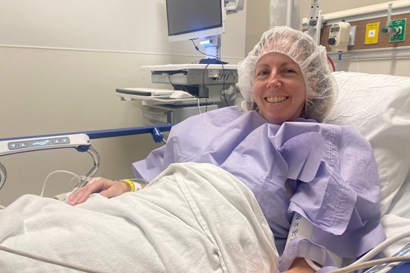 Rebecca Wallwork, preparing for an endometriosis surgery.