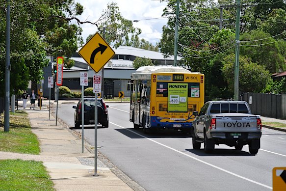 Cavendish Road, outside Cavendish Road State High School, where a smell has been puzzling locals for decades.