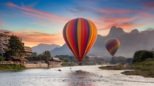 Vang Vieng, on the Nam Song river, now hopes to attract older tourists, who can enjoy more expensive attractions such as hot air ballooning.
