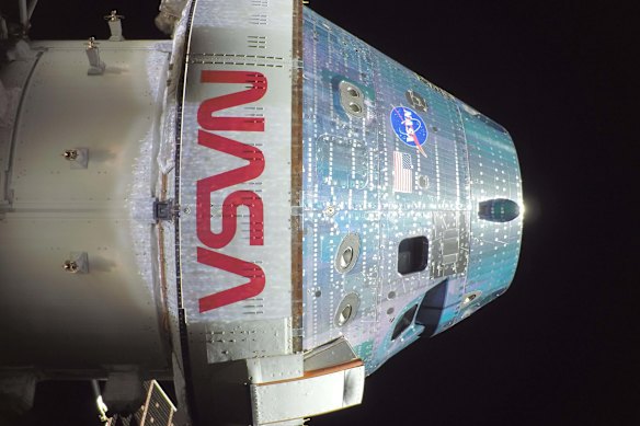 The exterior of the Orion spacecraft Integrity.