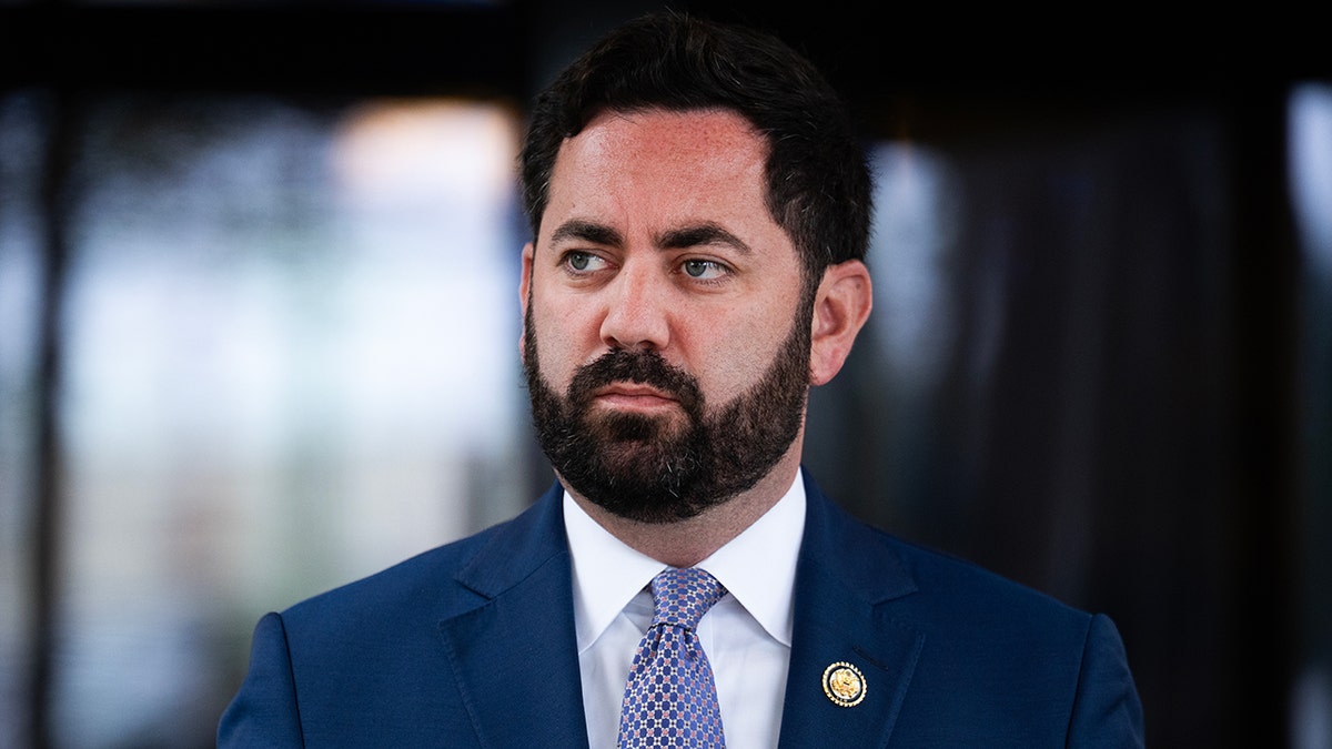 Rep. Mike Lawler walking away from a meeting at the Capitol Hill Club