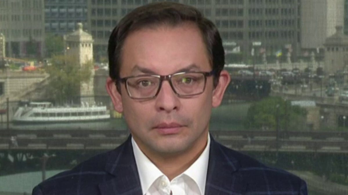 Democratic Chicago alderman Raymond Lopez speaking on America Reports studio set