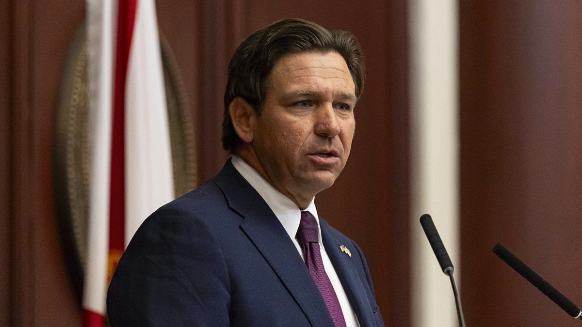 Florida Gov. Ron DeSantis delivering State of the State address at Florida State Capitol