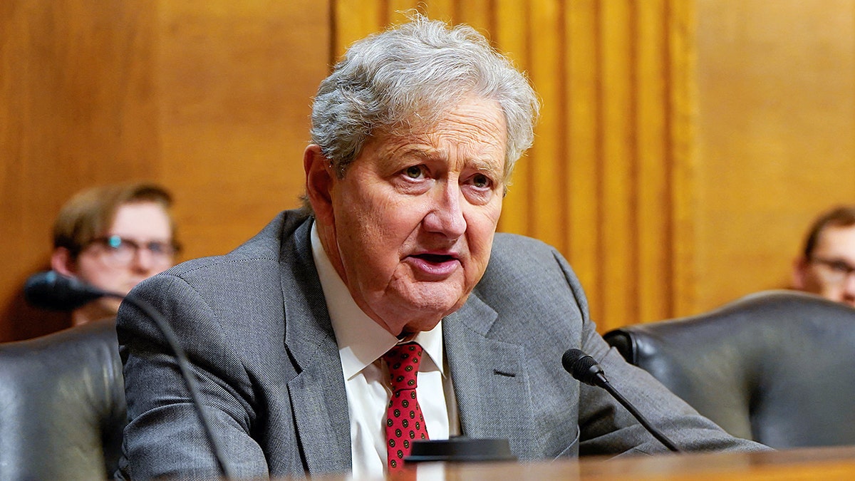 Sen. John Kennedy speaking during a Senate Judiciary subcommittee hearing in Washington D.C.