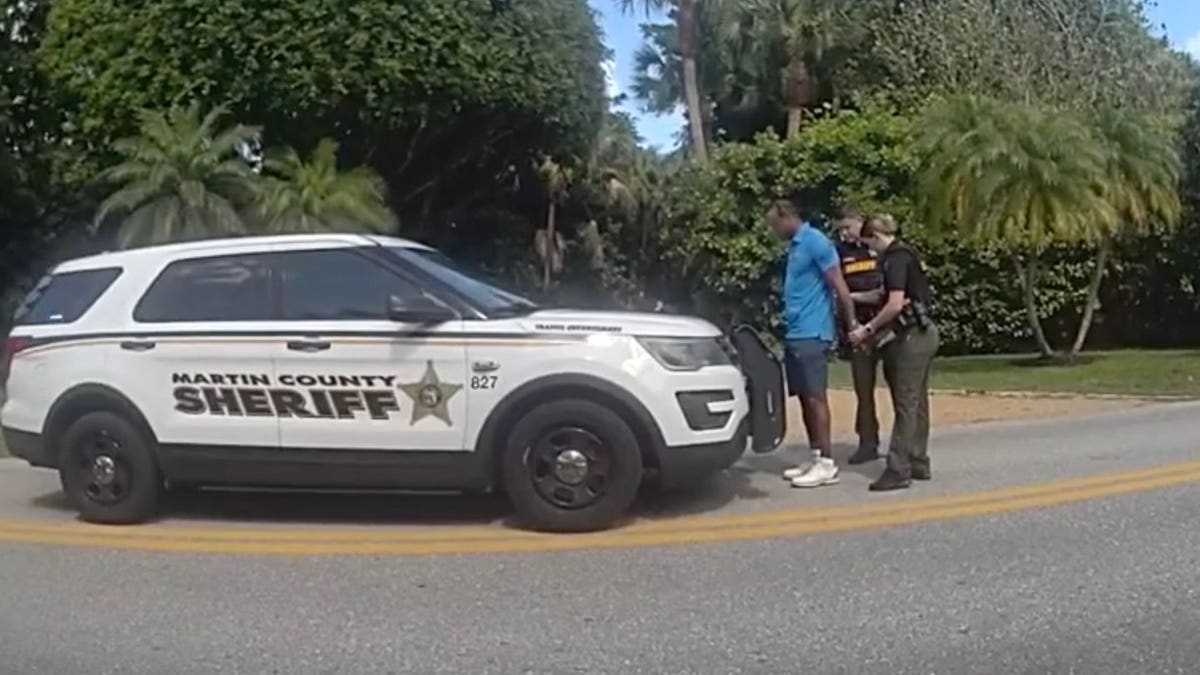 Tiger Woods handcuffed