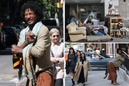 Twerking, tailed homeless man named Tiger turns Greenwich Village sidewalk into his own luxe lair