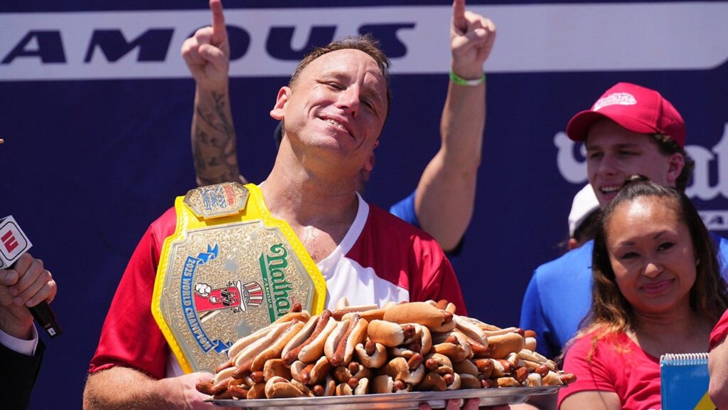Joey Chestnut will defend Nathan’s Hot Dog Eating Contest title on July 4 while serving probation sentence
