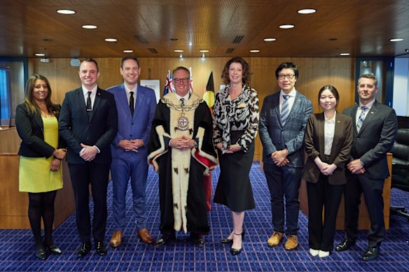 Eight of the City of Perth councillors.