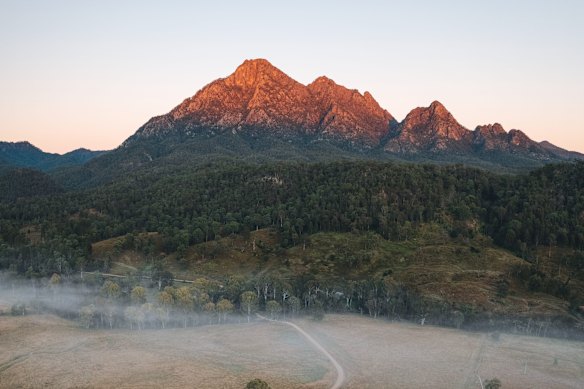 Mount Barney National Park sits inland from the Gold Coast, about 120 kilometres south-west of Brisbane.