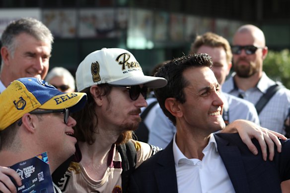 David Crisafulli was swamped by NRL fans at Suncorp Stadium on Friday, attracting more attention than the sport’s chairman. 