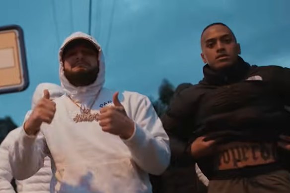 Lorenzo Laemalu (right) pictured with rapper Ay Huncho, whose legal name is Ali Younes.