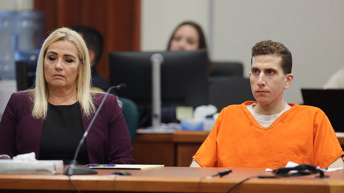 Bryan Kohberger standing in court with his attorney at Ada County Courthouse