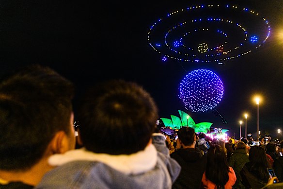 Vivid’s 2023 drone show over Circular Quay.
