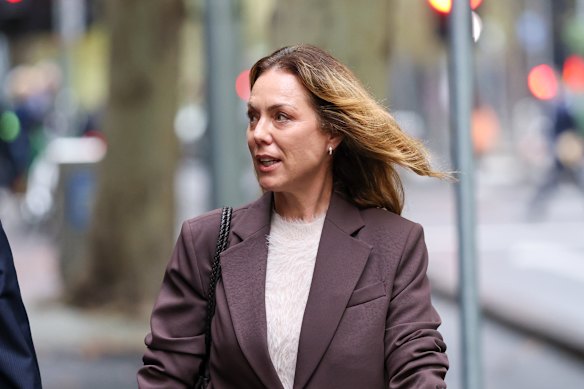 Cate Sayers outside the Supreme Court of Victoria on Monday.