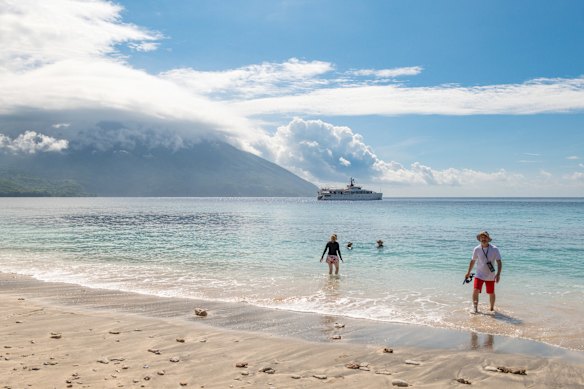 Just 100 metres from the shoreline, snorkellers can explore a spectacular coral reef at a beach on Lembata Island.