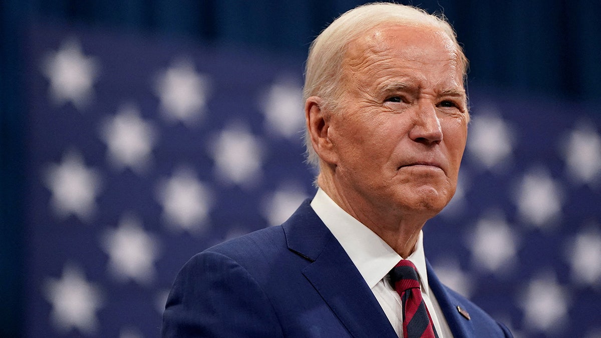 Then-President Joe Biden looking on during visit at Chavis Community Center in Raleigh North Carolina