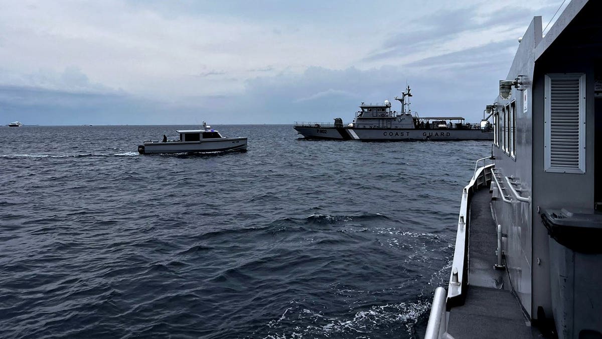 Maldives Coast Guard ships in ocean