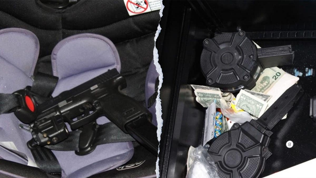 Images of firearms and money.