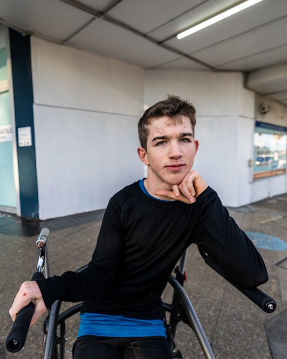 Arran Keith at the site of the painted-over mural on Wednesday.