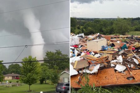 Tornadoes pummel communities outside Chicago, tearing up homes and toppling power poles
