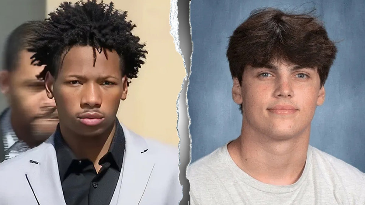 Karmelo Anthony and Austin Metcalf shown in a split image.