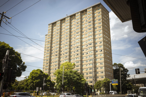120 Racecourse Road, Flemington, is one of the first public housing towers earmarked for demolition.