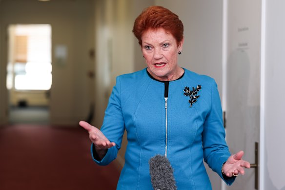 One Nation leader Pauline Hanson.