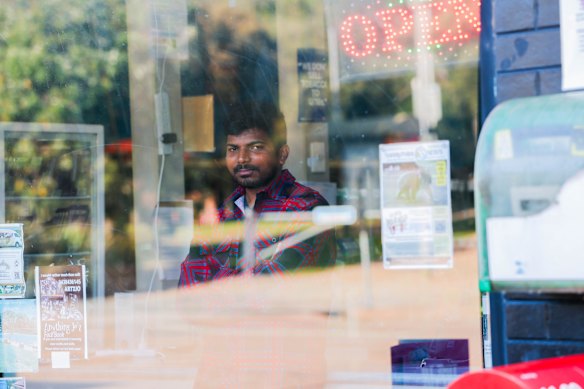 Sandy Point general store owner Paddy Annareddy said much of his summer business comes from the caravan park. 