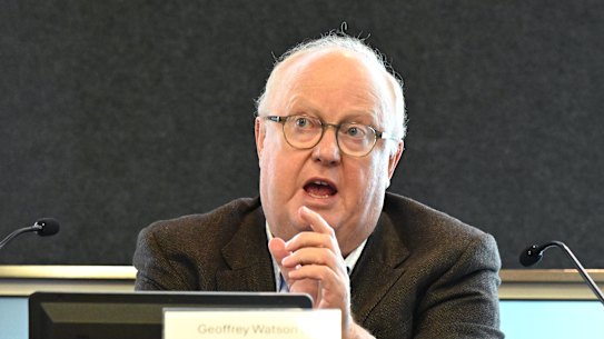 Geoffrey Watson giving evidence to Queensland’s Commission of Inquiry into the CFMEU earlier this year.