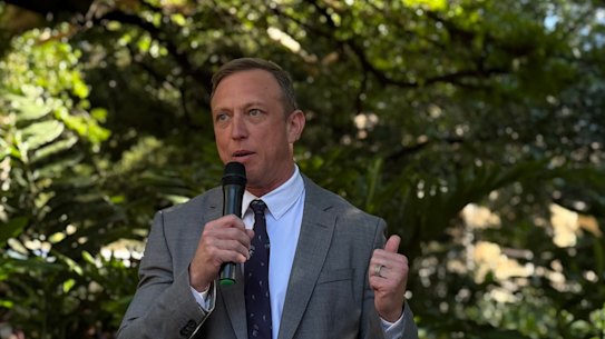 Opposition leader Steven Miles addressed hundreds gathered in Brisbane’s Botanic Gardens on Tuesday to support abortion rights and protest a Katter’s Australian Party attempt to force abortion debate in parliament. 