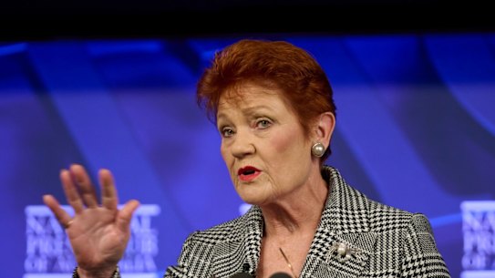 Senator Pauline Hanson, founder and leader of One Nation.