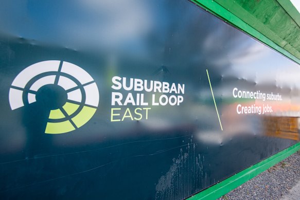 Suburban Rail Loop construction in Clayton.