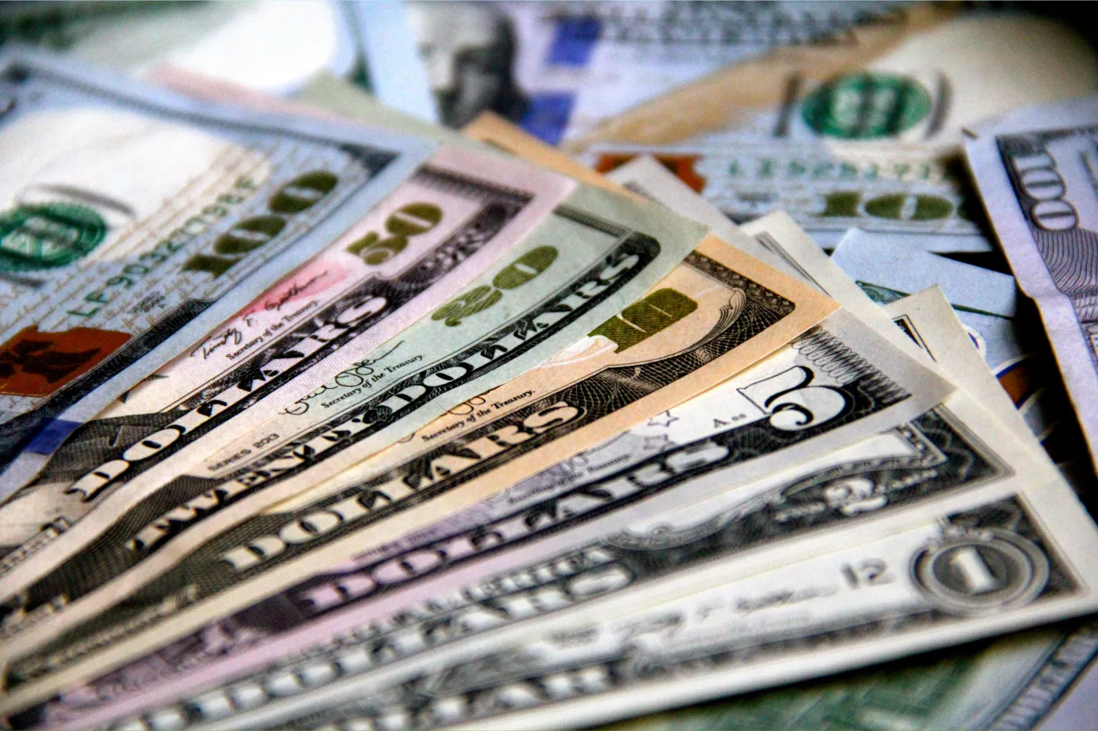 All denominations of current US Currency.