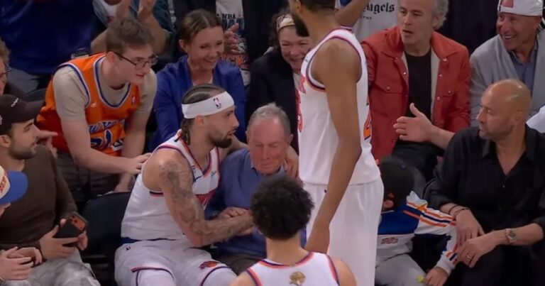 Knicks Player Jose Alvarado Nearly Knocks Out Former Mayor Michael Bloomberg at Game 3 of NBA Finals