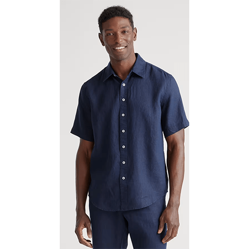 QUINCE 100% EUROPEAN LINEN RELAXED SHORT SLEEVE SHIRT