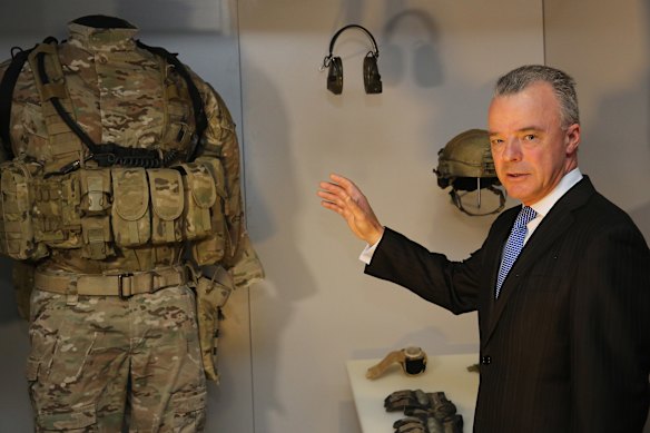 Then Australian War Memorial director Brendan Nelson in 2013 unveiling the Ben Roberts-Smith exhibit in the Hall of Valour.