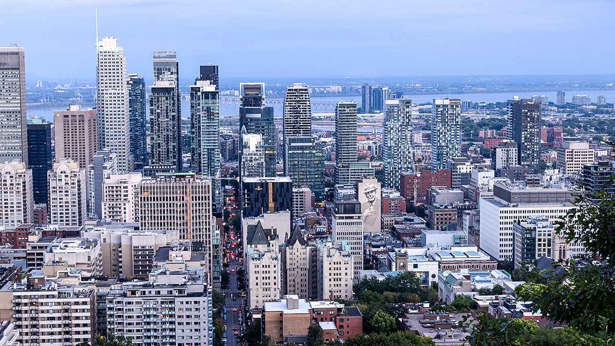 Skyline of Montreal, Quebec, Canada.